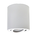 downlight cylindrical, swivelling, wired through GU10 IP20, white dimmable