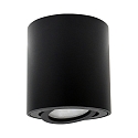 downlight cylindrical, swivelling, wired through GU10 IP20, black dimmable
