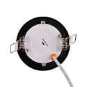 recessed downlight LED PANEL FLAT 85 R SCCT DIM C round, CCT Switch IP44, black dimmable