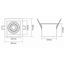 nobil� recessed luminaire LED MINI KARDAN E1 BIO 1 flame, swivelling, dimmable IP40, clear, black