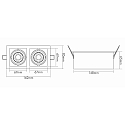 nobil� recessed luminaire LED MINI KARDAN E2 BIO 2 flames, swivelling, dimmable IP40, clear, black