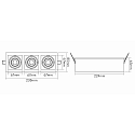nobil� recessed luminaire LED MINI KARDAN E3 BIO 3 flames, swivelling, dimmable IP40, clear, black