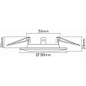 nobil� Recessed spot DOWNLIGHT C 1830, � 8cm, fixed optics, matt chrome
