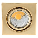 Recessed spot DOWNLIGHT D 3830 Q, square, 8.5 x 8.5cm, swiveling, 24 carat gold-plated