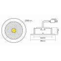 Recessed LED spot 5068 ECO FLAT, round, 350mA, 8W 4000K 750lm 24�, CRi>90, dimmable, matt chrome