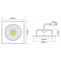 Recessed LED spot 5068Q ECO FLAT, square, 350mA, 8W 3000K 700lm 38�, swivelling, dimmable, matt chrome