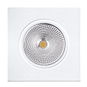 Recessed LED spot 5068Q ECO FLAT, square, 350mA, 8W 4000K 750lm 24�, swivelling, dimmable, matt white