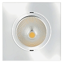 Recessed LED spot 5068Q ECO FLAT, square, 350mA, 8W 4000K 750lm 24�, swivelling, dimmable, chrome