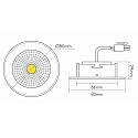 nobil� Recessed LED spot 5068 ECO FLAT, IP44, round, 350mA, 8W 4000K 750lm 24�, CRi>90, dimmable, brushed nickel