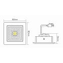 nobil� downlight A 5068 T FLAT RQ LED swivelling, square, brushed nickel, powder coated dimmable