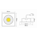 nobil� Recessed LED downlight A 5068Q T FLAT, 8.8 x 8.8cm, COB, 8W 4000K 38�, swivelling, white