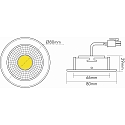Recessed LED downlight A 5068 T Flat IP44, � 8cm, COB, 8W 3000K 850lm 38�, CRi>90