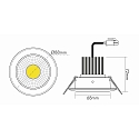 nobil� Recessed LED spot DOWNLIGHT A 5068 S IP44, COB, � 8cm, 12W 4000K 1100lm 38�, CRi>90, brushed nickel