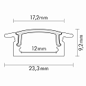 Aluminum T-Profile 2 TP, 200cm, for LED Strips up to 1.2cm width