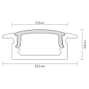 nobil� Aluminum T-Profile 2 OP, 200cm, for LED Strips up to 1.2cm width, matt white