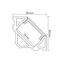 nobil� Aluminum Corner Profile 3 TP, 200cm, for LED Strips up to 1.4cm width, matt white