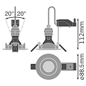 Ledvance recessed luminaire KIT LEDR GU10 8.3W CRI90 4000K DIM IP20, 8,3W 575lm 4000K 36� 36� CRI 90