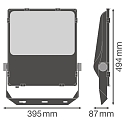 Ledvance floodlight FL PFM DA SYM 60 200W 4000K BK DALI controllable, symmetrical IP66, black