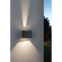 Paulmann Paulmann Wall luminaire LED Cybo square, 2x3W, 8x8cm, gray