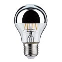 Paulmann LED Filament Top mirrored Lamp Pear A60 NonDim, 230V, E27, 4.8W 2700K 580lm, silver