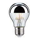 LED Filament Top mirrored Lamp Pear A60 NonDim, 230V, E27, 6.5W 2700K 600lm, silver