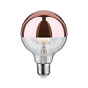 LED Deco Globe G95 Top mirrored Lamp COPPER, 230V, E27, 6.5W 2700K 600lm