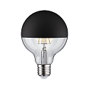 Paulmann LED Deco Globe G95 Top mirrored Lamp BLACK MATT, 230V, E27, 6.5W 2700K 600lm