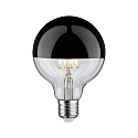 LED Deco Globe G95 Top mirrored Lamp BLACK CHROME, 230V, E27, 6.5W 2700K 600lm