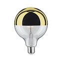 LED Deco Globe G125 Top mirrored Lamp GOLD, 230V, E27, 6.5W 2700K  600lm, dimmable, clear