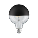Paulmann LED Deco Globe G125 Top mirrored Lamp BLACK MATT, 230V, E27, 6.5W 2700K  600lm, dimmable, clear