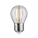 LED Filament Drop lamp P45, 230V, E27, 4.8W 6500K 470lm, dimmable, glass clear