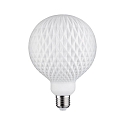 Paulmann filament lamp globe GLOBE G125 WHITE LAMPION V1 ribbed, with grid G125 matt E27 4,3W 400lm 3000K CRI >80 dimmable