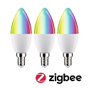 Paulmann WIFI LED Smart light bulb RGBW set of 3, ZigBee controllable E14 5W 470lm 2200-6500K CRI 80-89 dimmable