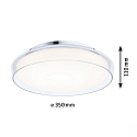 Paulmann wall and ceiling luminaire LUENA IP44, chrome, mat 