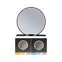 mirror with lighting MIRO � 50CM round, with frame, tunable white, with shelf IP44, black matt 