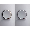 mirror with lighting MIRO � 50CM round, with frame, tunable white, with shelf IP44, black matt 