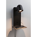 Paulmann reading lamp MALENA with USB connection GU10 IP20, black 