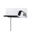 Paulmann reading lamp SERRA LED with USB connection, left IP20, black, white dimmable