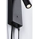 Paulmann reading lamp HULDA LED with USB connection IP20, black dimmable