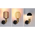 wall luminaire RAVI IP44 rigid E27 IP44, gold, black