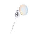 mirror with lighting MASUA IP44 - 3X ZOOM 3-fold, round, with flex arm, CCT Switch, tiltable IP44 / IP20, chrome 