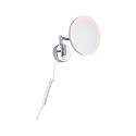 Paulmann mirror with lighting MASUA IP44 - 3X ZOOM 3-fold, round, with flex arm, CCT Switch, tiltable IP44 / IP20, chrome 