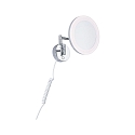 Paulmann mirror with lighting MASUA IP44 - 3X ZOOM 3-fold, round, with flex arm, CCT Switch, tiltable IP44 / IP20, chrome 
