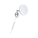 Paulmann mirror with lighting MASUA IP44 - 3X ZOOM 3-fold, round, with flex arm, CCT Switch, tiltable IP44 / IP20, chrome 