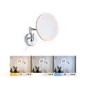 Paulmann mirror with lighting MASUA IP44 - 3X ZOOM 3-fold, round, with flex arm, CCT Switch, tiltable IP44 / IP20, chrome 