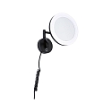 mirror with lighting MASUA IP44 - 3X ZOOM 3-fold, round, with flex arm, CCT Switch, tiltable IP44 / IP20, black matt 
