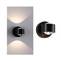 Paulmann battery wall luminaire ZORIK UP&DOWN with USB connection, with lens optics, magnetic mounting IP44, black dimmable