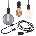Paulmann pendant luminaire NEORDIC TILLA with switch, with plug E27 IP20, graphite black dimmable