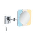 mirror with lighting JORA LED square, with switch, with jointed arm, CCT Switch, with plug IP44, chrome, white 