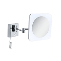 Paulmann mirror with lighting JORA LED square, with switch, with jointed arm, CCT Switch, with plug IP44, chrome, white 